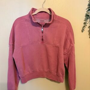 Abercrombie & Fitch Pink Quarter-Zip Sweatshirt